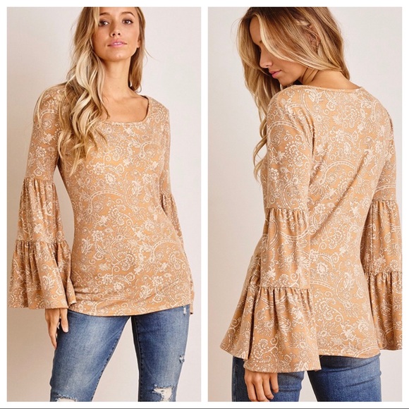 ✨LAST ONE✨Paisley Print Tiered Sleeves print top - Picture 5 of 5